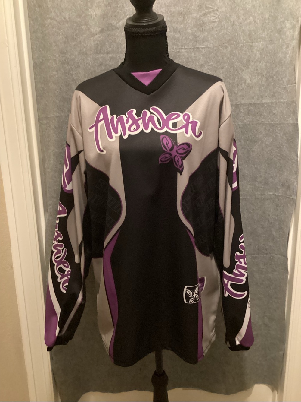C39 Answer Women's Long Sleeve Motocross racing Jersey in Black, Gray & Purple